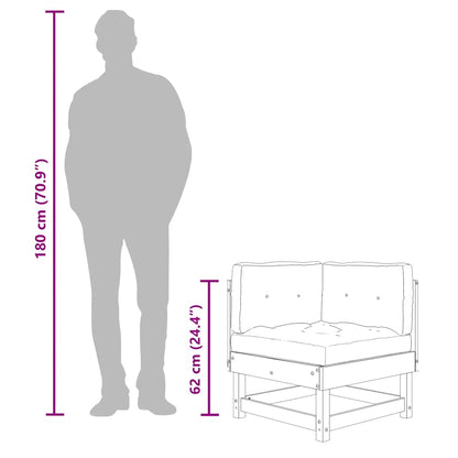 Ecksofas mit Kissen 2 Stk. Massivholz Kiefer