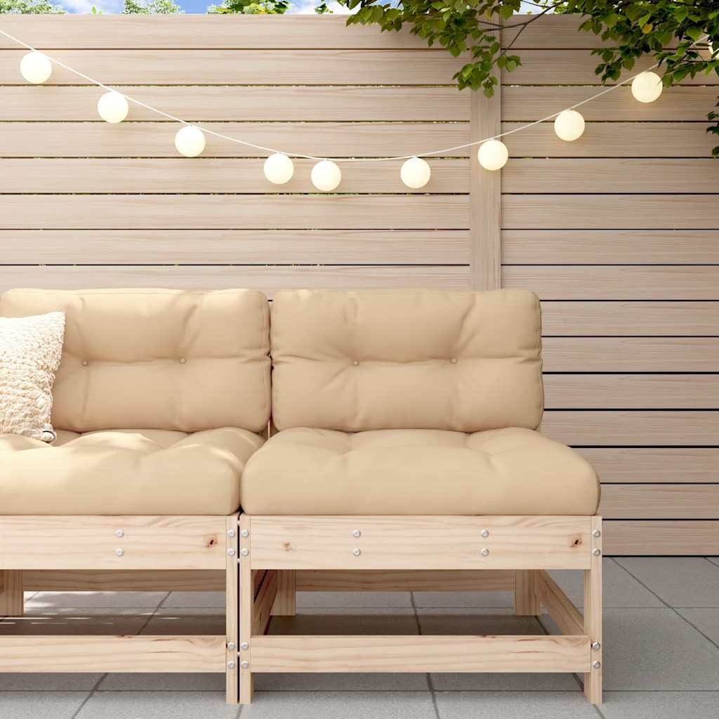 Mittelsofa mit Kissen Massivholz Kiefer