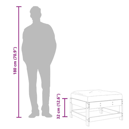 Gartenhocker mit Kissen Honigbraun Massivholz Kiefer