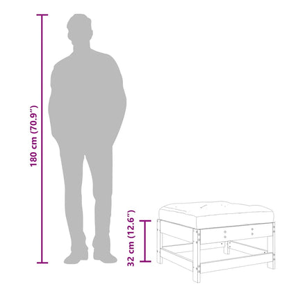 Gartenhocker mit Kissen Massivholz Douglasie