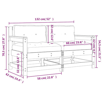 Gartenstühle mit Kissen 2 Stk. Massivholz Kiefer