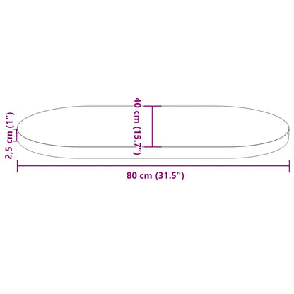 Tischplatte Weiß 80x40x2,5 cm Massivholz Kiefer Oval