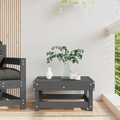 Gartenhocker Grau Massivholz Kiefer