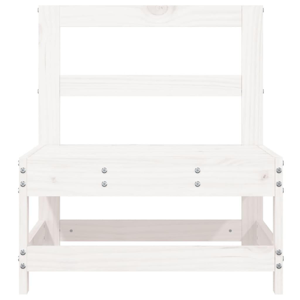 Garten-Mittelsofa Weiß Massivholz Kiefer