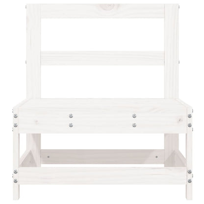 Garten-Mittelsofa Weiß Massivholz Kiefer