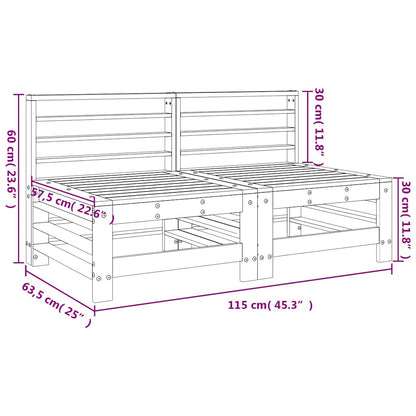 Garten-Mittelsofas 2 Stk. Honigbraun Massivholz Kiefer