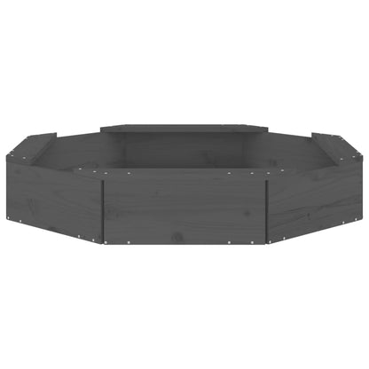 Sandkasten mit Sitzen Grau Achteck Massivholz Kiefer