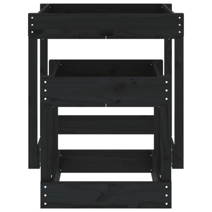 Sand-Spieltische 2 Stk. Schwarz Massivholz Kiefer