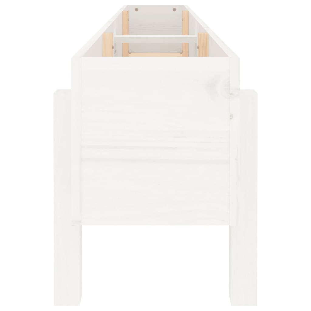 Hochbeet Weiß 160x30x38 cm Massivholz Kiefer