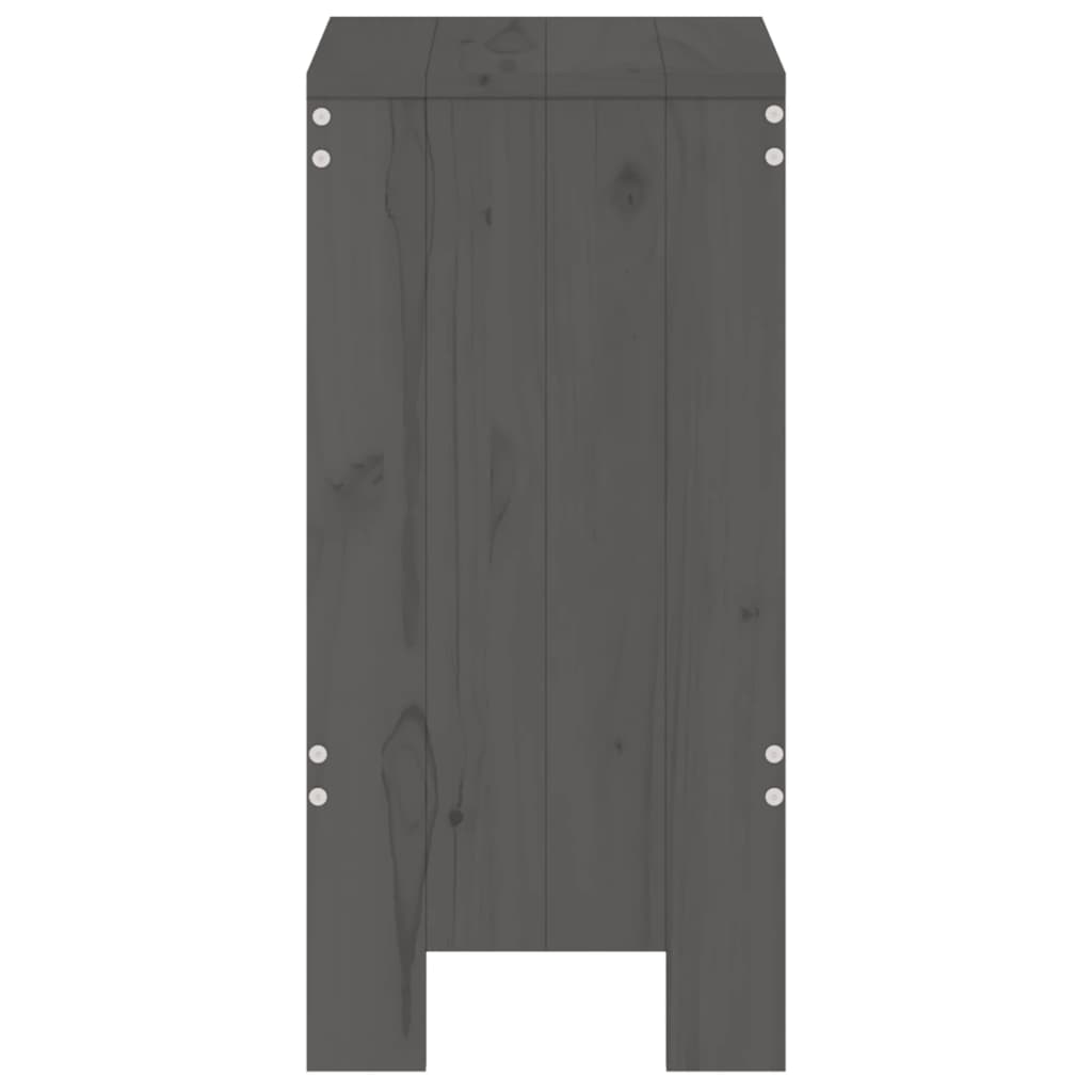 Barhocker 2 Stk. Grau 40x36x75 cm Massivholz Kiefer