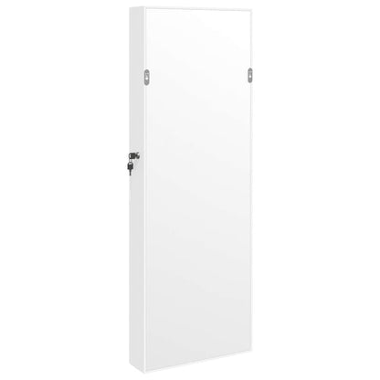 Spiegel-Schmuckschrank mit LED-Beleuchtung Wandmontage Weiß