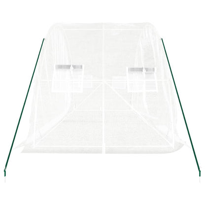 Gewächshaus mit Stahlrahmen Weiß 10 m² 5x2x2,3 m