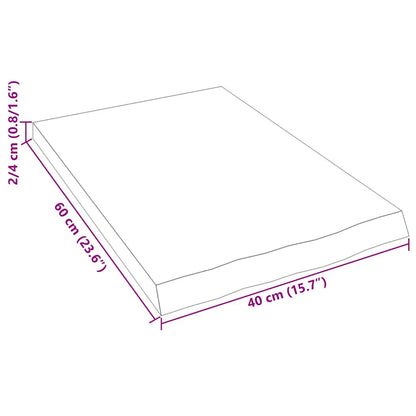 Wandregal 40x60x(2-4) cm Massivholz Eiche Unbehandelt