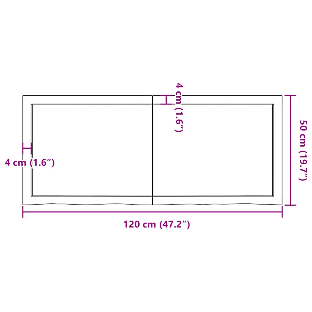 Wandregal Hellbraun 120x50x(2-6) cm Massivholz Eiche Behandelt