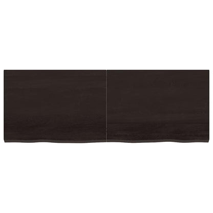 Wandregal Dunkelbraun 140x50x(2-4)cm Massivholz Eiche Behandelt