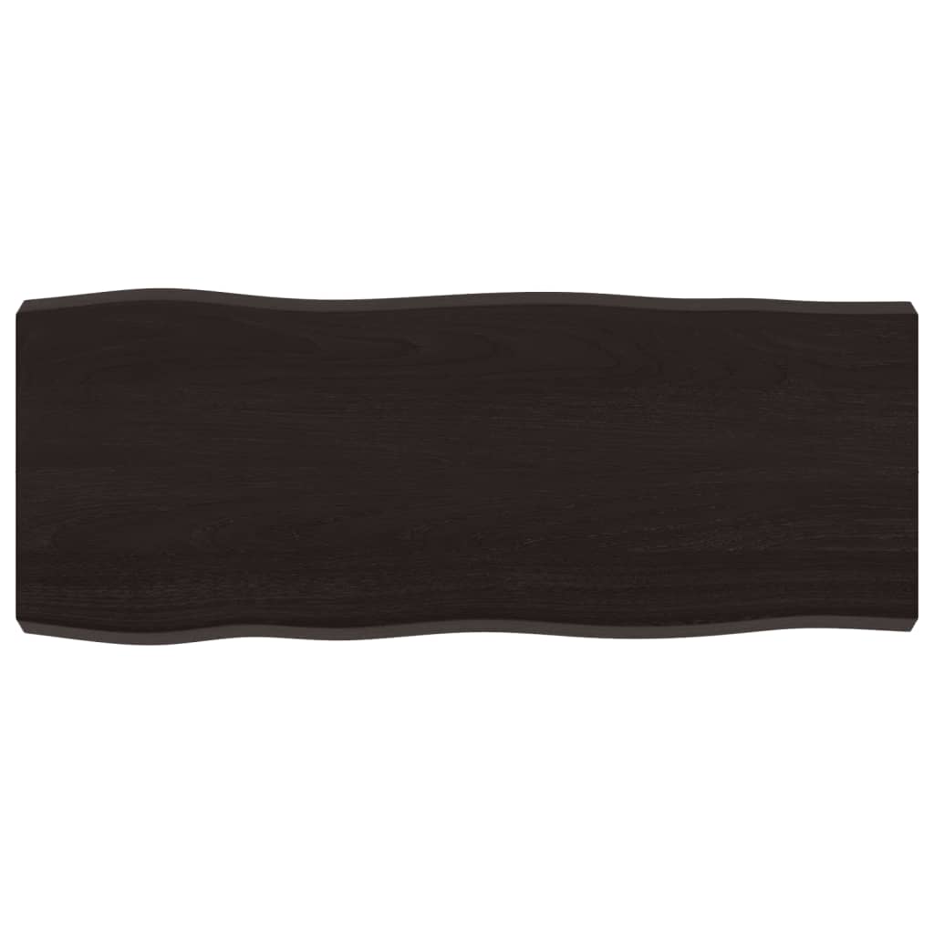 Tischplatte 100x40x(2-6) cm Massivholz Behandelt Baumkante