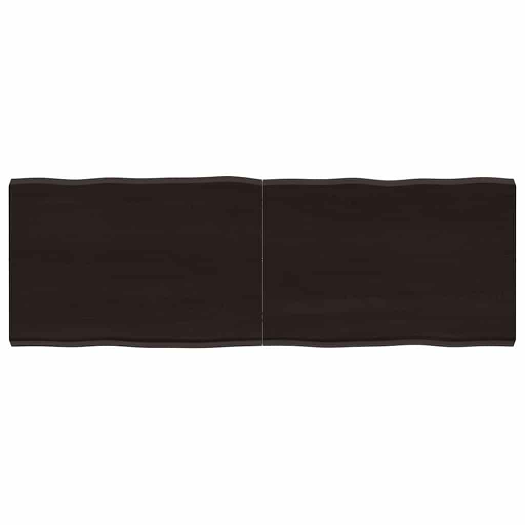 Tischplatte 120x40x(2-4) cm Massivholz Behandelt Baumkante