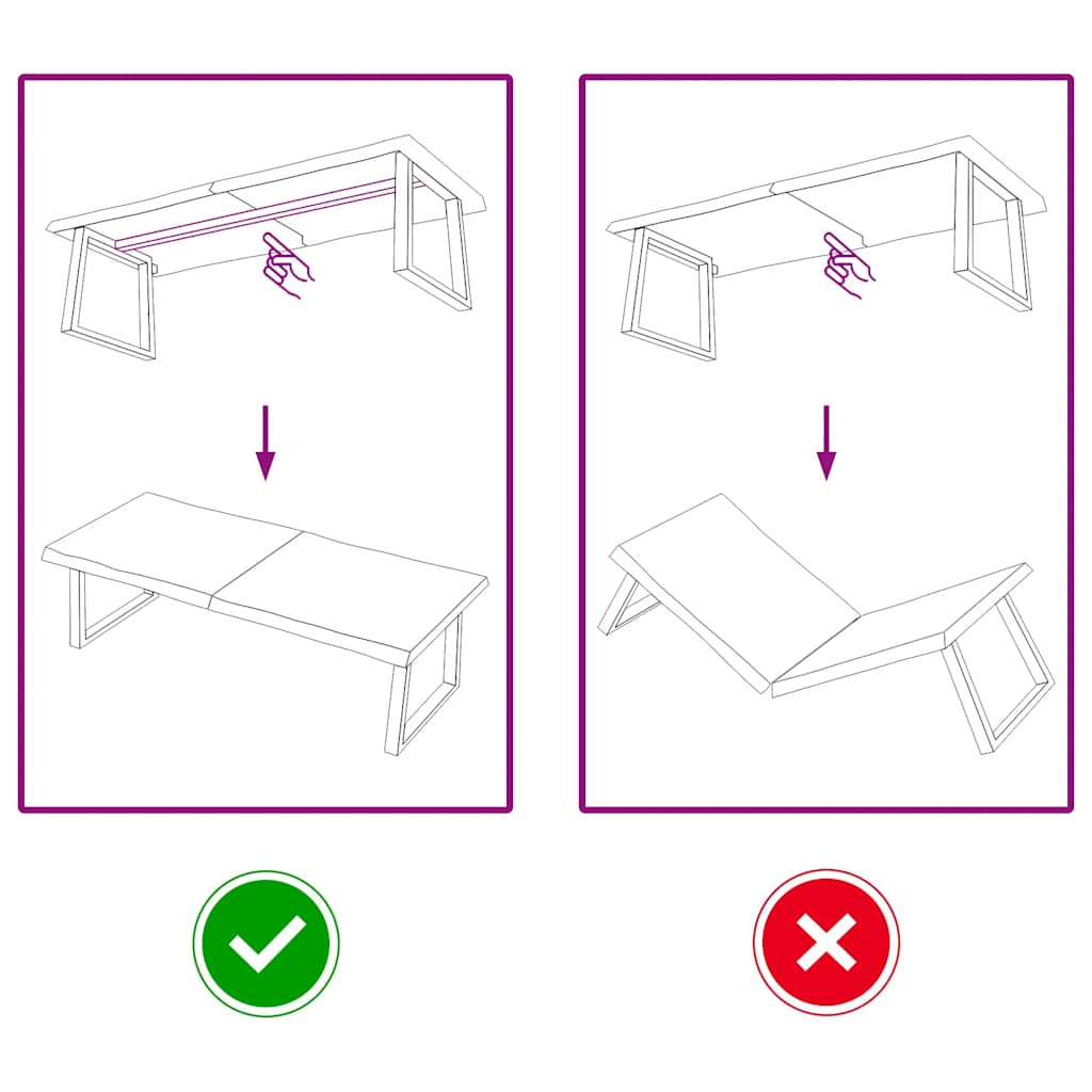 Tischplatte 140x50x(2-4) cm Massivholz Behandelt Baumkante