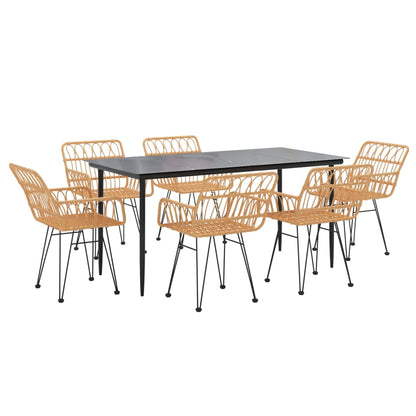 7-tlg. Garten-Essgruppe Poly Rattan