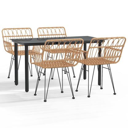 5-tlg. Garten-Essgruppe Poly Rattan