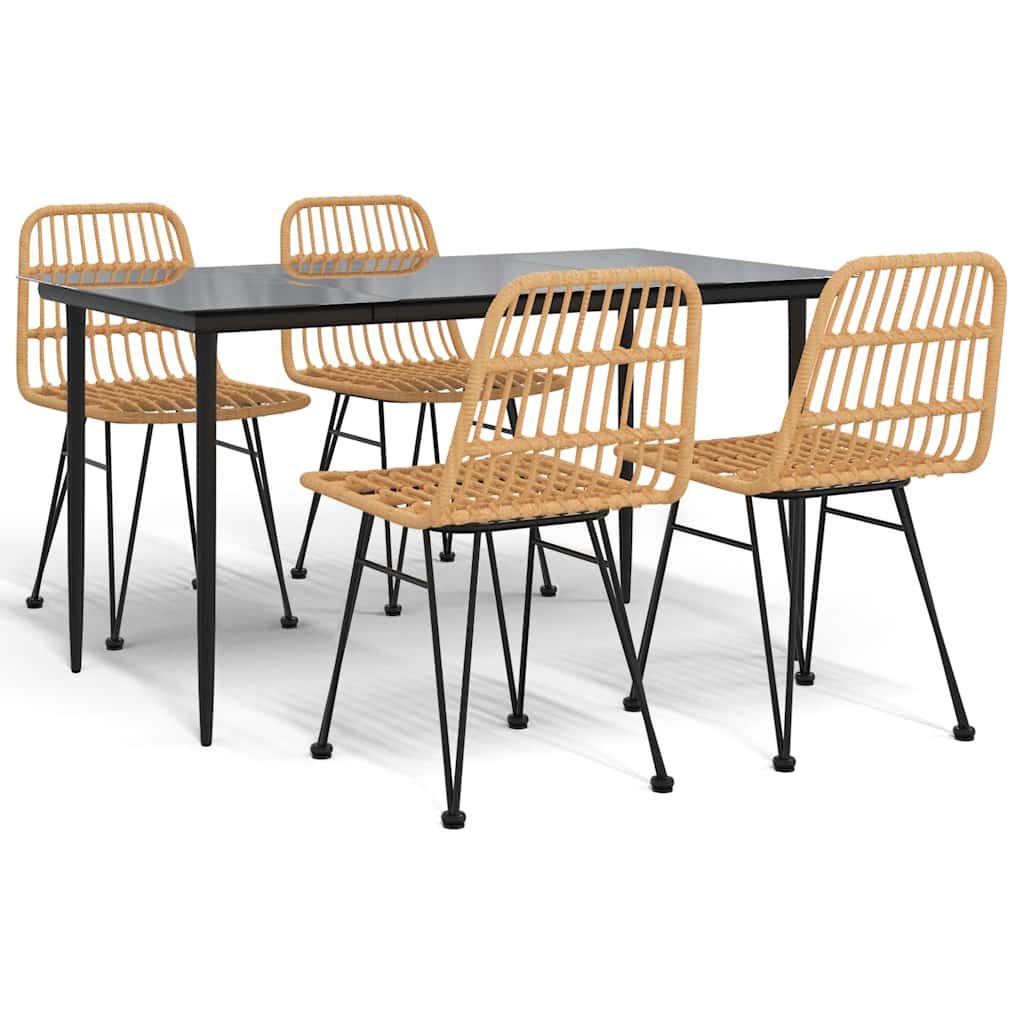 5-tlg. Garten-Essgruppe Poly Rattan