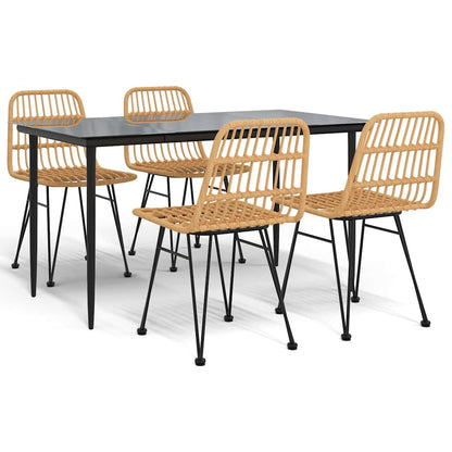 5-tlg. Garten-Essgruppe Poly Rattan