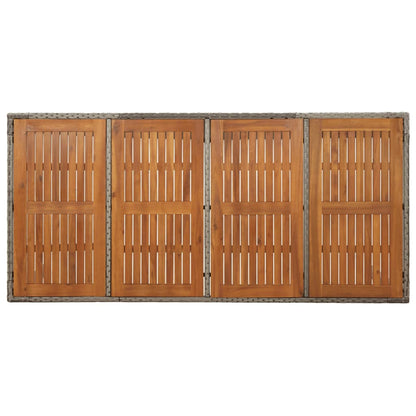 9-tlg. Garten-Essgruppe mit Kissen Grau Poly Rattan