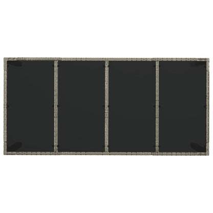 9-tlg. Garten-Essgruppe mit Kissen Grau Poly Rattan