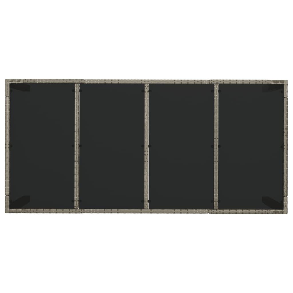 9-tlg. Garten-Essgruppe mit Kissen Grau Poly Rattan