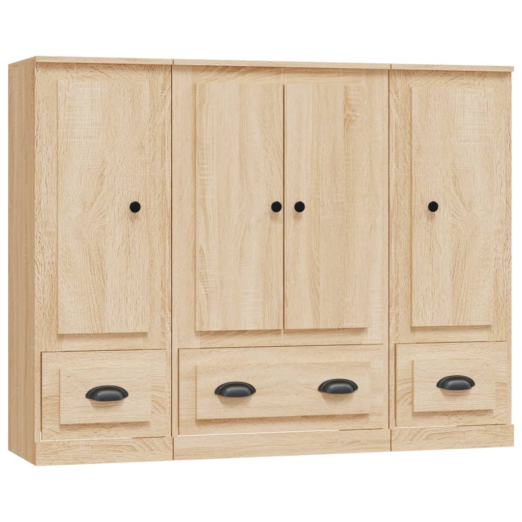 Highboards 3 Stk. Sonoma-Eiche Holzwerkstoff