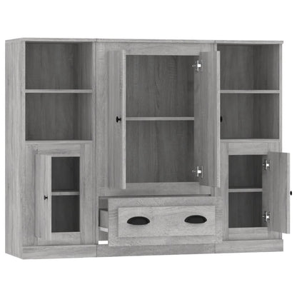 Highboards 3 Stk. Grau Sonoma Holzwerkstoff