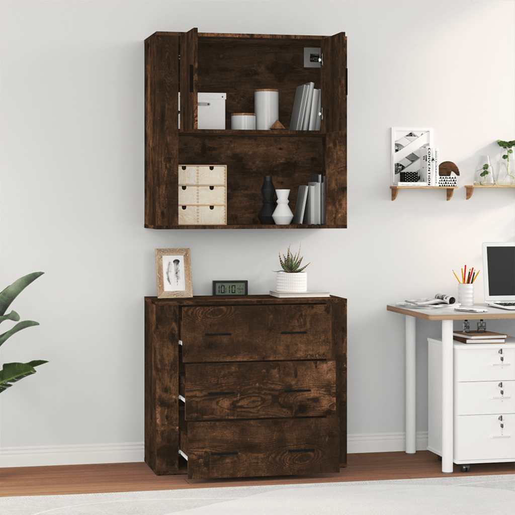 Highboard Räuchereiche Holzwerkstoff
