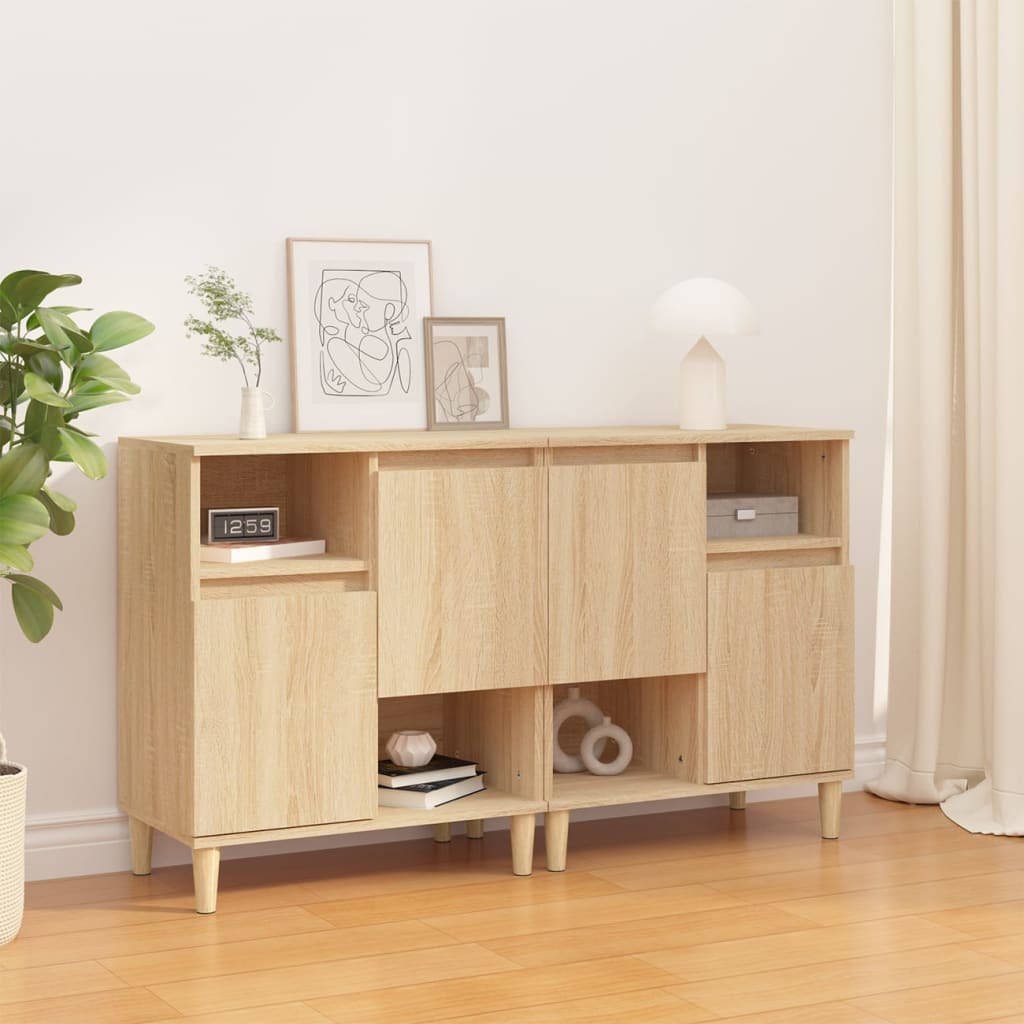 Sideboards 2 Stk. Sonoma-Eiche 60x35x70 cm Holzwerkstoff