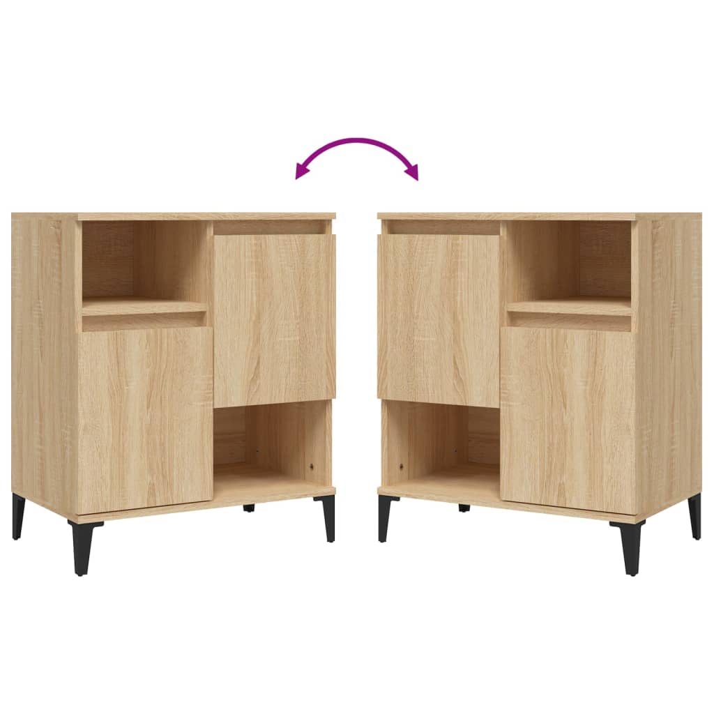 Sideboards 2 Stk. Sonoma-Eiche 60x35x70 cm Holzwerkstoff