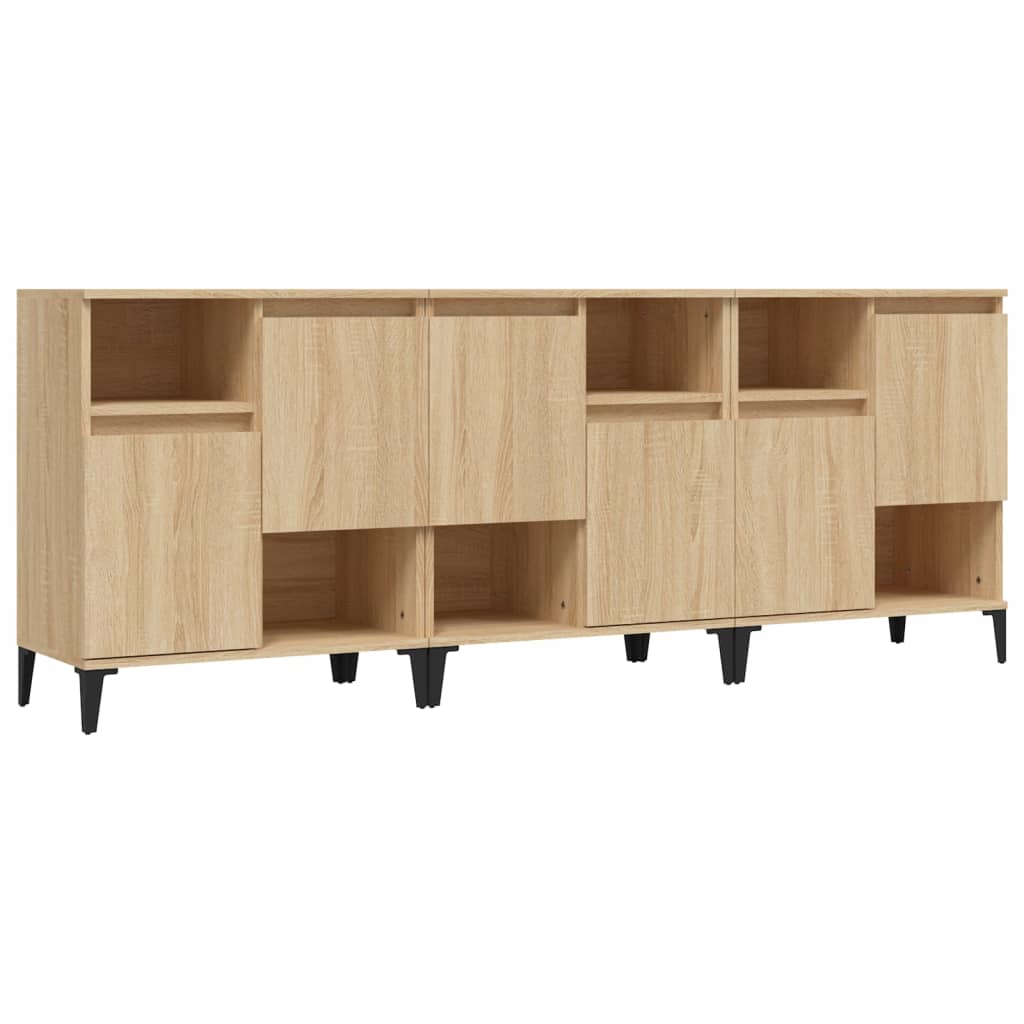 Sideboards 3 Stk. Sonoma-Eiche 60x35x70 cm Holzwerkstoff