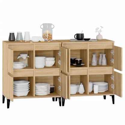 Sideboards 2 Stk. Sonoma-Eiche 60x35x70 cm Holzwerkstoff