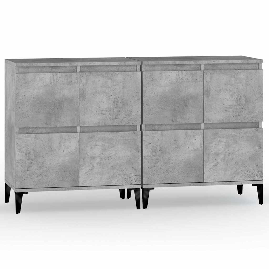 Sideboards 2 Stk. Betongrau 60x35x70 cm Holzwerkstoff