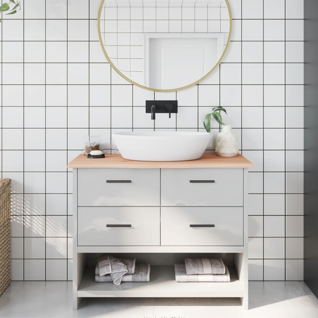 Waschtischplatte 100x30x2 cm Massivholz Unbehandelt