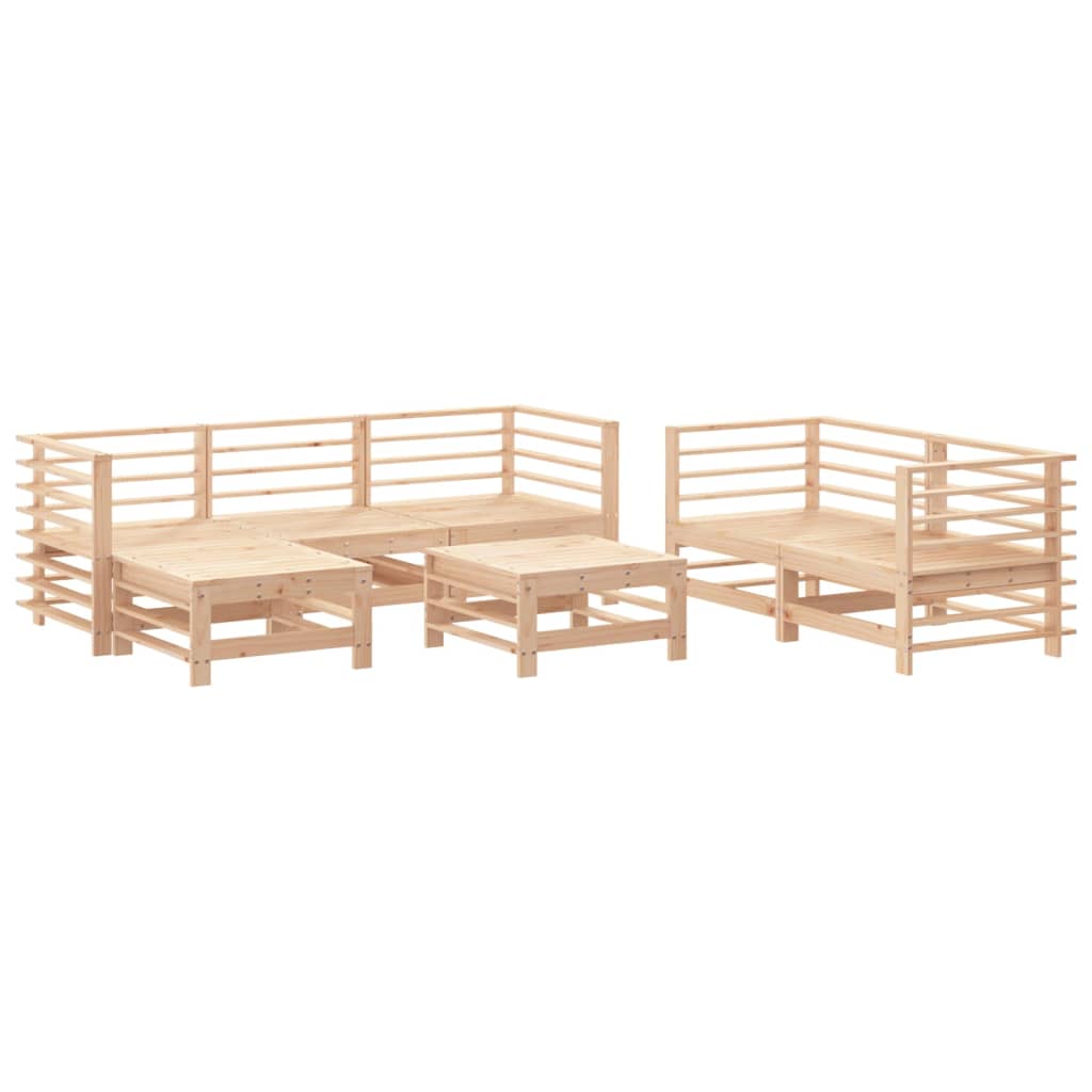 7-tlg. Garten-Lounge-Set Massivholz Kiefer