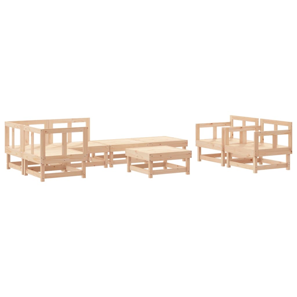 8-tlg. Garten-Lounge-Set Massivholz Kiefer