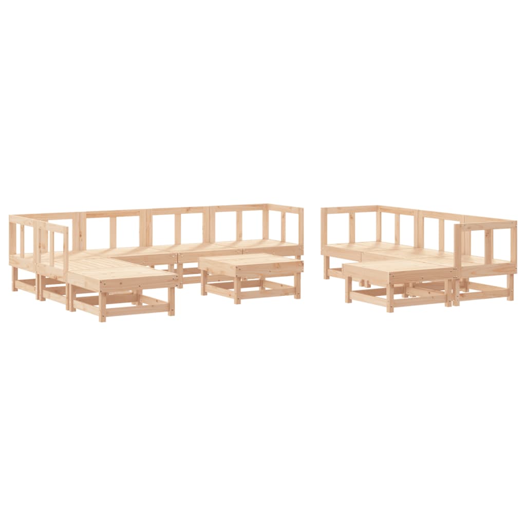 11-tlg. Garten-Lounge-Set Massivholz Kiefer