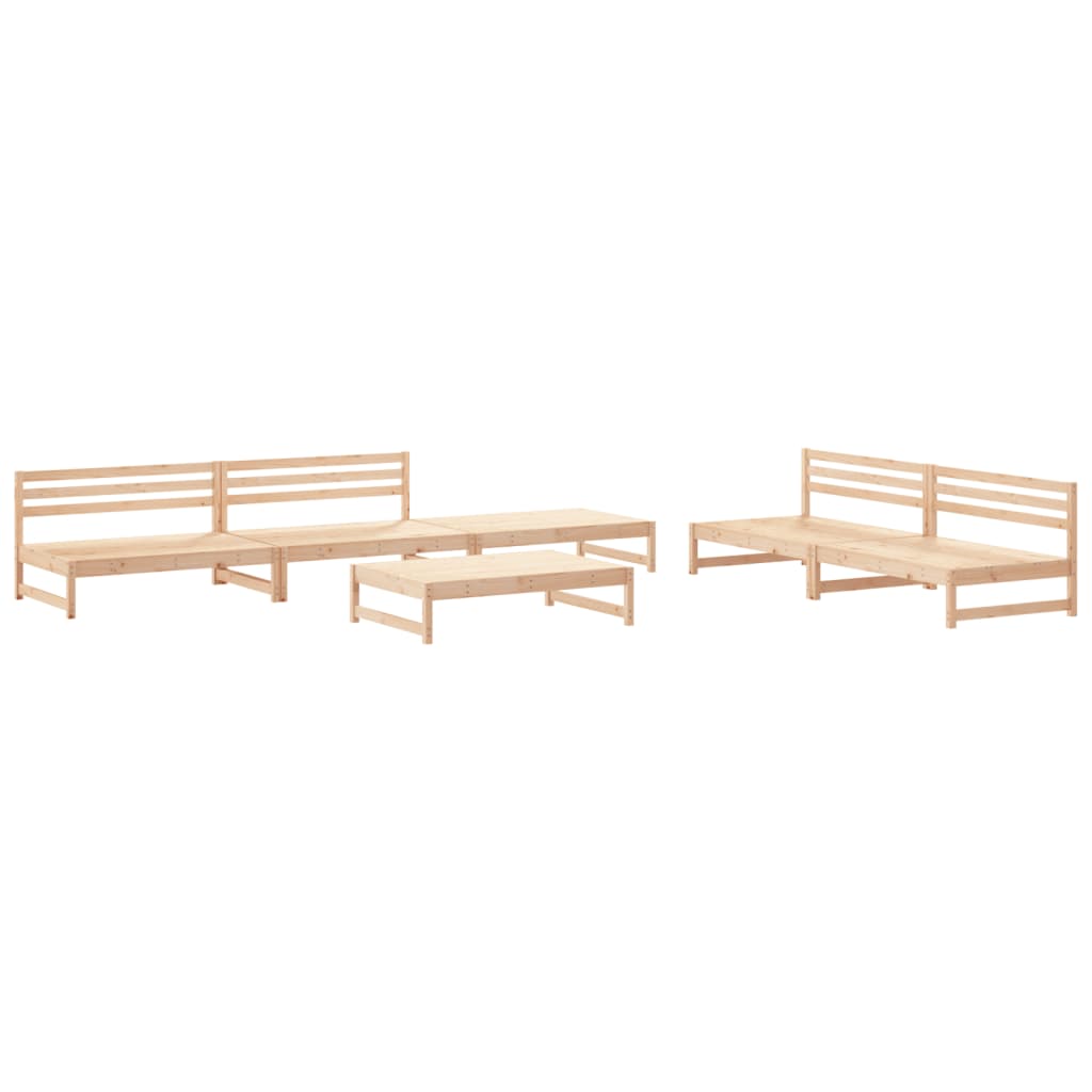 6-tlg. Garten-Lounge-Set Massivholz Kiefer