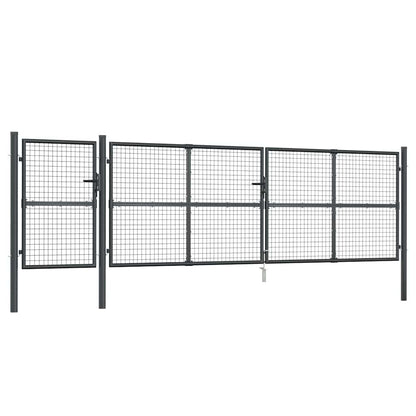 Maschen-Gartentor Anthrazit 500x125 cm Verzinkter Stahl