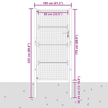 Gartentor Anthrazit 100x175 cm Stahl
