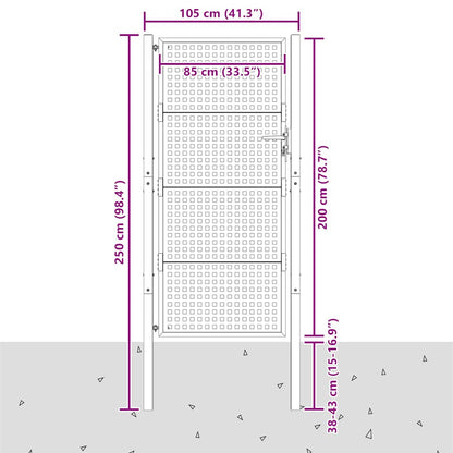 Gartentor Anthrazit 100x200 cm Stahl
