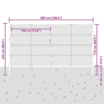 Gartentor Anthrazit 400x175 cm Stahl