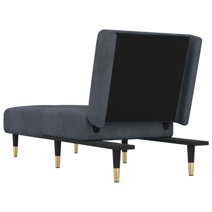 Chaiselongue Dunkelgrau Samt