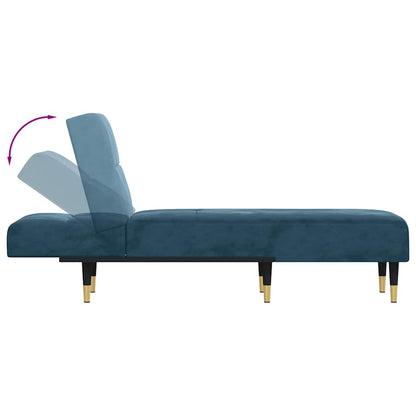 Chaiselongue Blau Samt