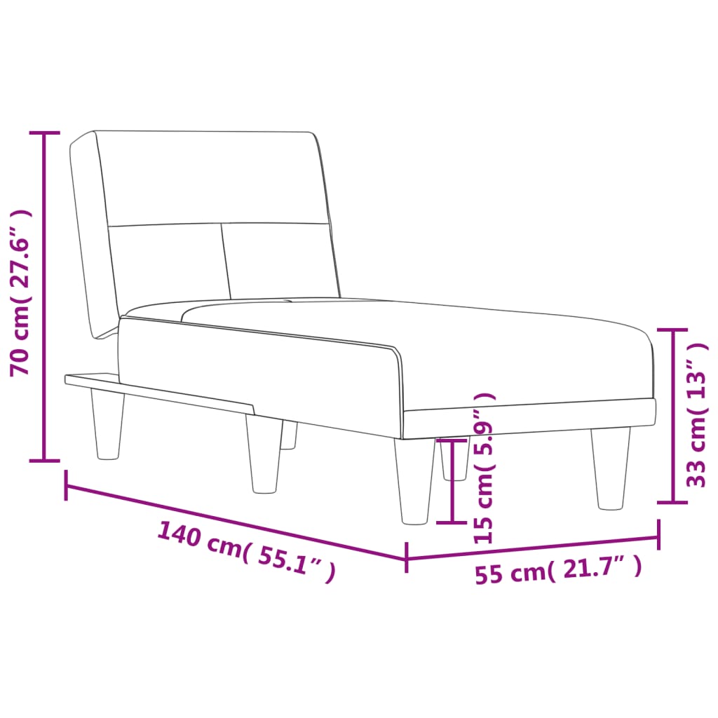 Chaiselongue Dunkelgrau Stoff