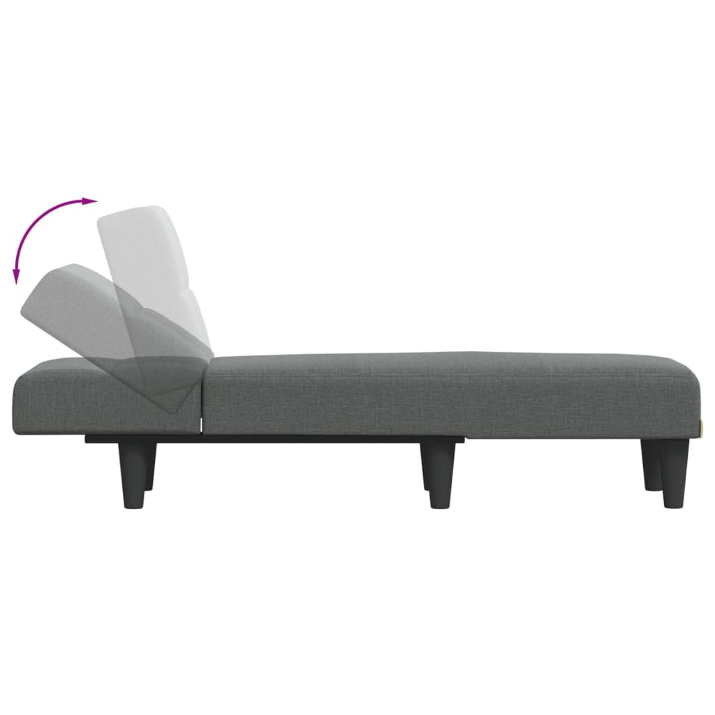 Chaiselongue Dunkelgrau Stoff